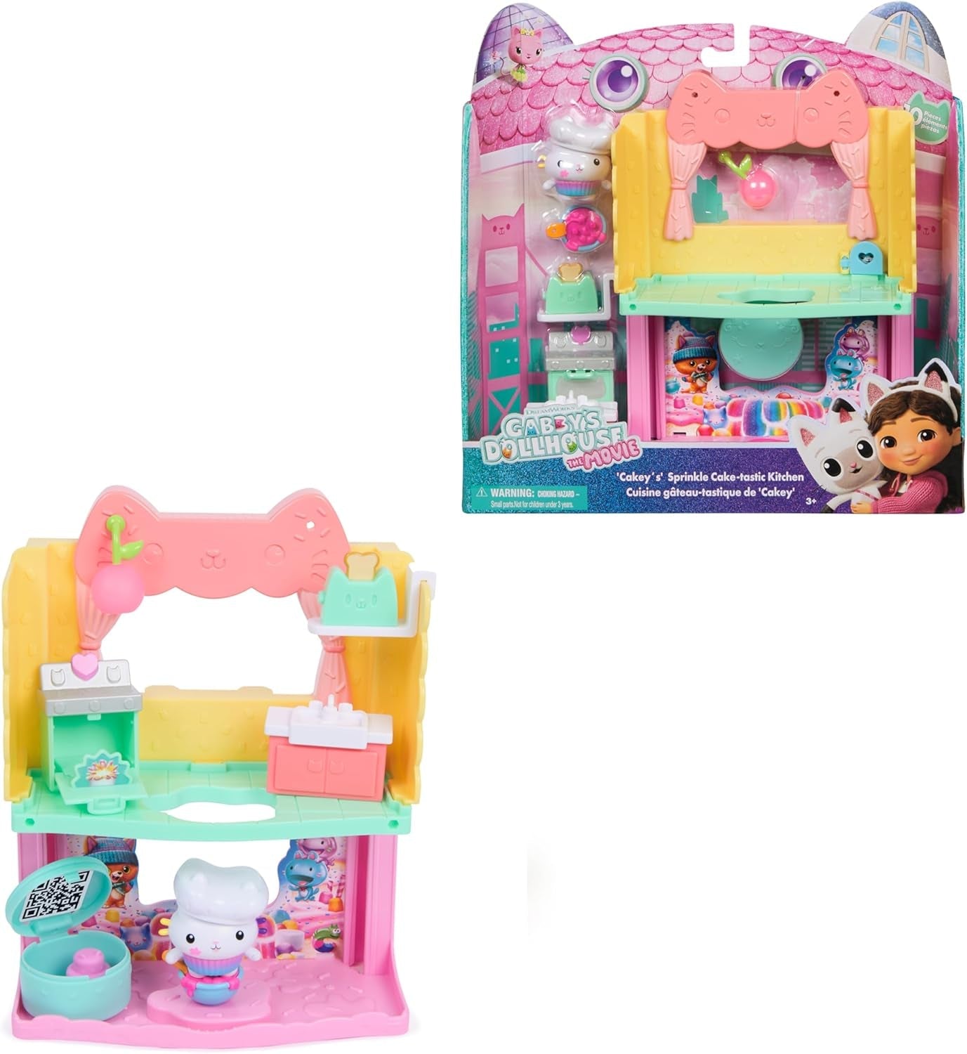 DREAMWORKS GABBY'S DOLLS HOUSE: DER FILM – Portal Room Kuchis mit Zucker bestreute Küche mit Figur und Zubehör, für Kinder ab 3 Jahren