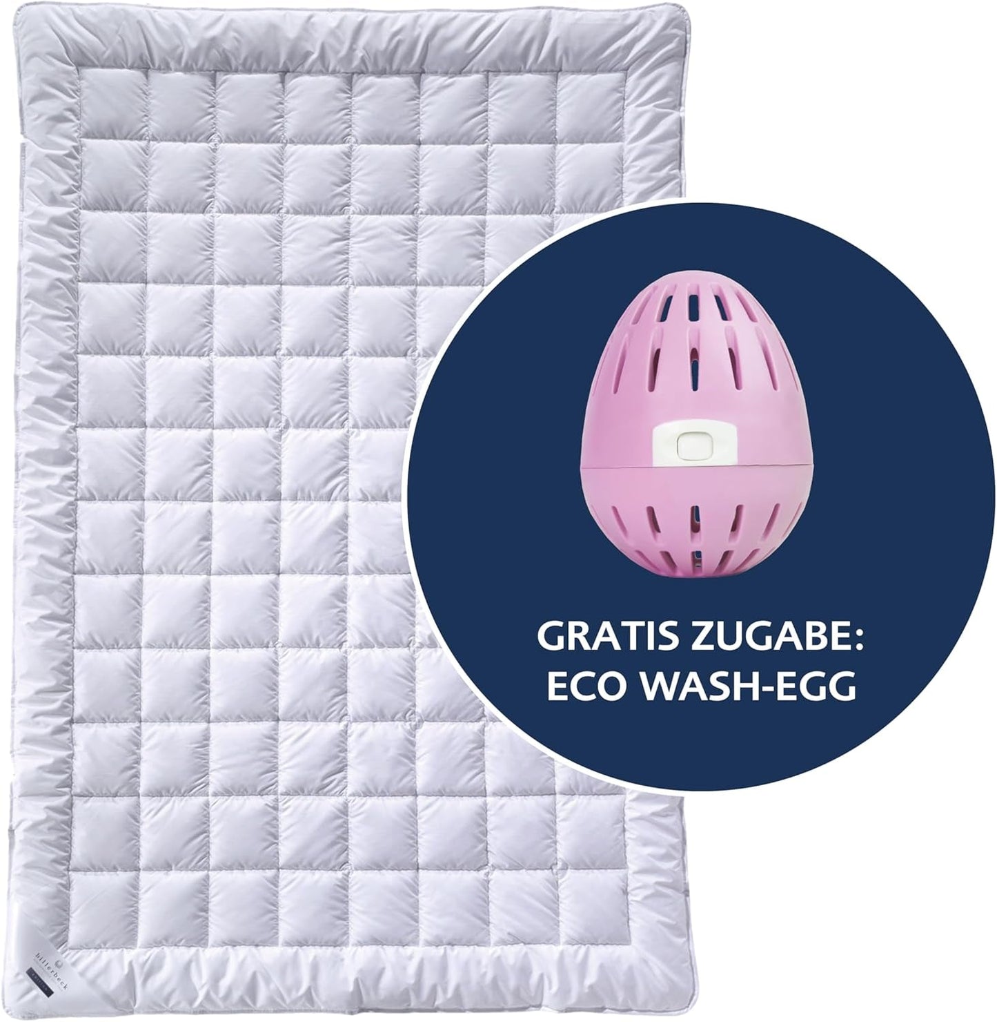 Billerbeck E22 Wash-Star UNO Steppdecke – Ganzjahresdecke – 135 x 200 cm – Fasersteppdecke – Magicfill® – Hohlfasern, 100 % Polyester – mit Eco Wash-Egg Steppdecken und Steppdecken Naty Shop Summer Light (Sl) 135 x 200 cm