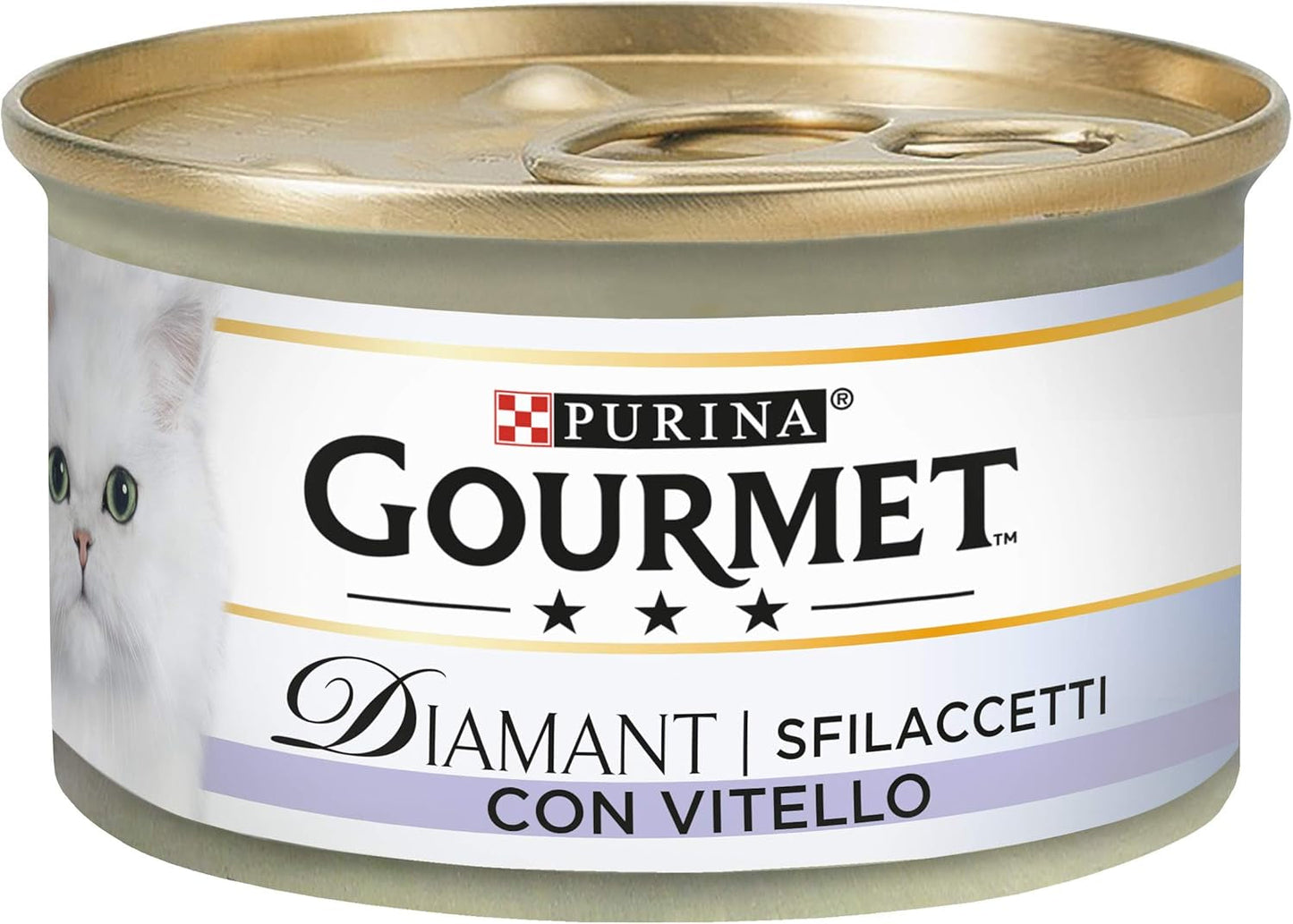 Diamant Nassfutter für ausgewachsene Katzen, Filets mit Kalbfleisch, 24 Dosen à 85 g