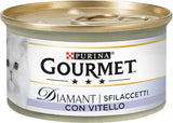 Diamant Nassfutter für ausgewachsene Katzen, Filets mit Kalbfleisch, 24 Dosen à 85 g