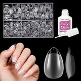 Kurze künstliche Nägel, Ballerina, 500 Stück, zum Aufkleben, 12 Größen, künstliche Nägel, kurze, weiche Gel-Nagelspitzen mit vollständiger Abdeckung für Gelnägel, kurz S