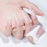 Extra lange transparente Kunstnägel, 240 Stück, halbe Abdeckung, Kunstnägel, quadratisch, gerade, Kunstnägel, französische Nagelverlängerungen für Nagelstudios und DIY-Nagelkunst