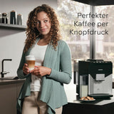 Siemens EQ500 Espressovollautomat TQ513D01, viele Kaffeespezialitäten, Milchaufschäumer, integrierter Milchbehälter, automatische Dampfreinigung, 1500 W, Natural Light Silver/Piano Black