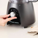 Russell Hobbs Küchenmaschine [Mixer/Gemüsezerkleinerer/Tischmixer/Zerkleinerer/Mixer] Küchenmaschine (Kneten, Mischen und Schneiden), Matte Charcoal Kitchen Naty Shop