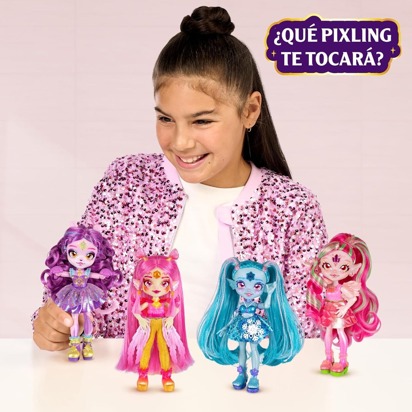 Pixlings Magische Puppen, 4 verschiedene Puppen – 2 neu – 15 cm große Modepuppe – Zaubertränke – Geheimtränke-Spielzeug (MG101000)