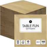 Table Kind 100 weiße weiche Servietten in Großpackung, hochwertige Servietten für Party, Catering und den täglichen Gebrauch, FSC, nachhaltig und recycelbar, hergestellt in der EU | 2-lagig | 33 cm