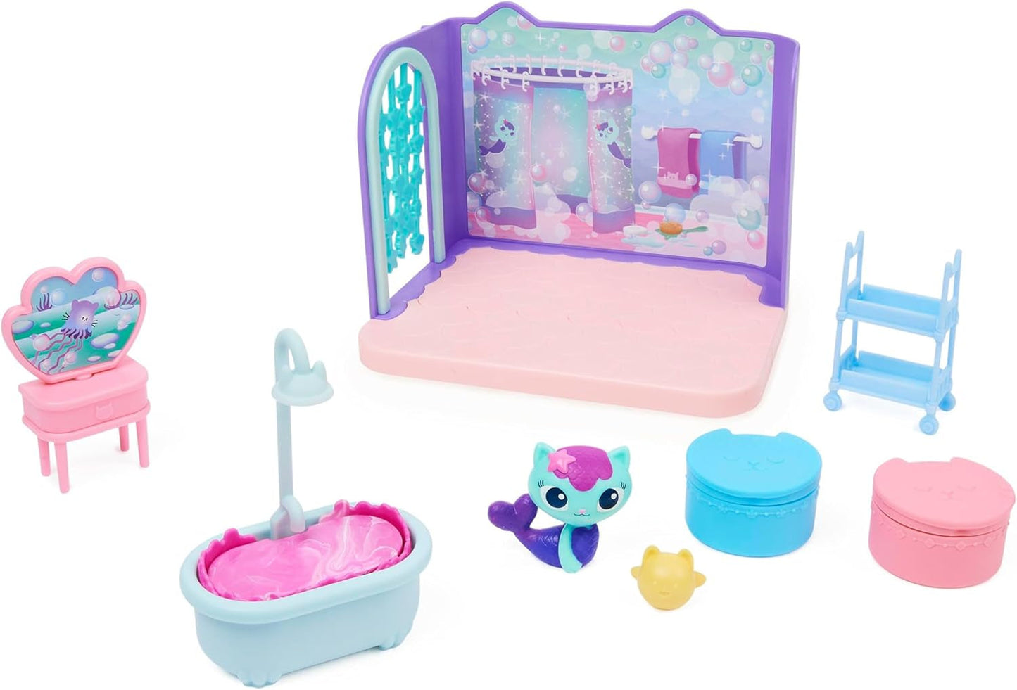 Gabby's Dollhouse Deluxe-Zimmer, Katzenzimmer, Möbel und 2 Überraschungsboxen mit thematischem Zubehör, geeignet für Kinder ab 3 Jahren