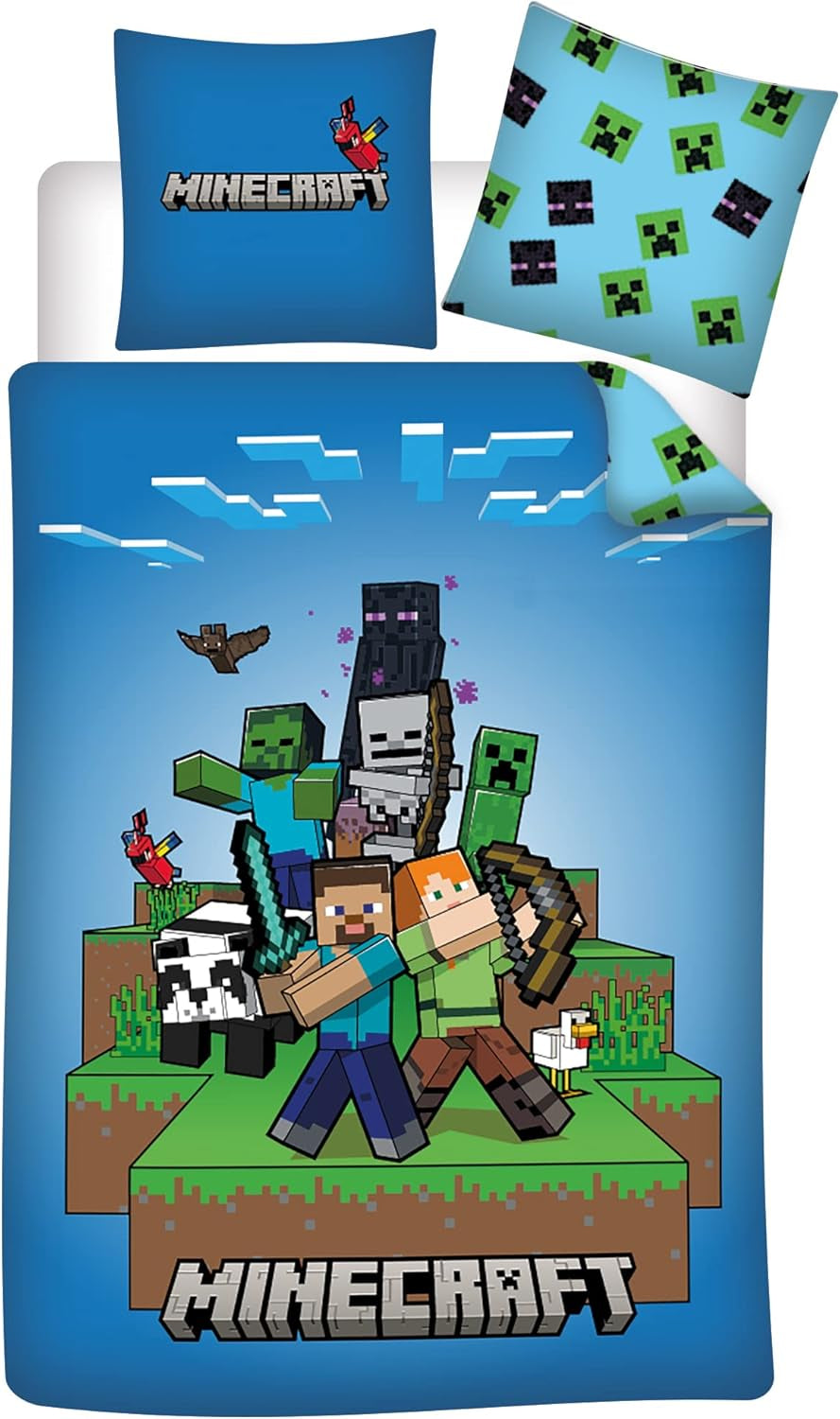 Minecraft Ready to Survive, Kinderbettwäsche-Set, Mikrofaser-Bettwäsche – Kinder Naty Shop