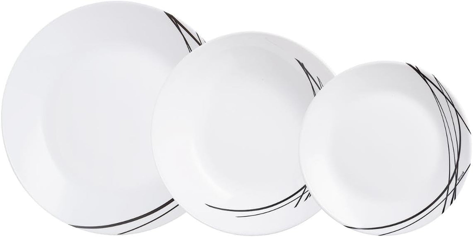 Extra starkes Opalglas-Geschirrset für 6 Personen, BPA-frei, 18-teilig