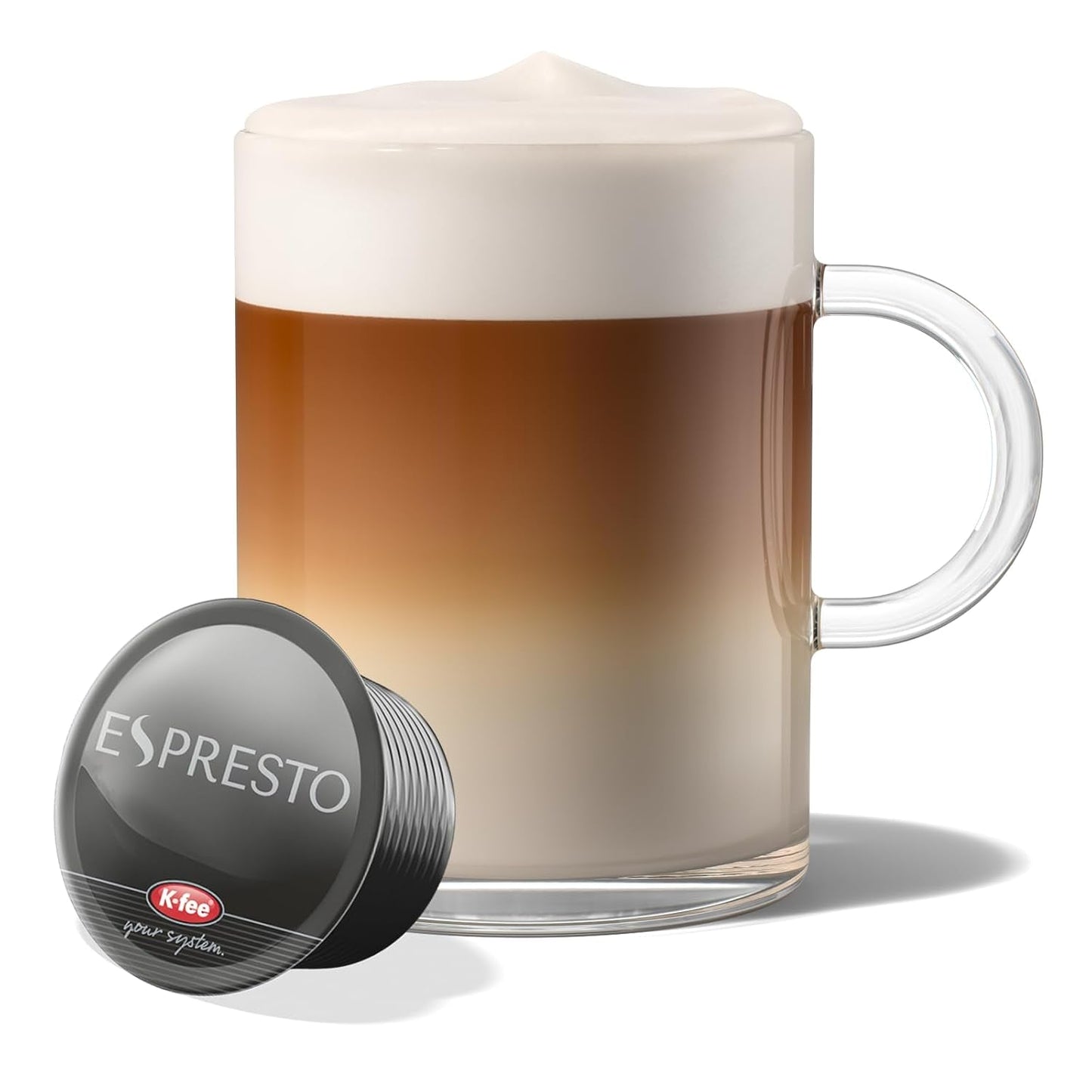 ESPRESTO Latte Macchiato Type Vanille, kompatibel mit K-fee & ALDI EXPRESSI*, RFA-zertifiziert, süß & harmonisch, 48 Kaffeekapseln & 48 Milchkapseln