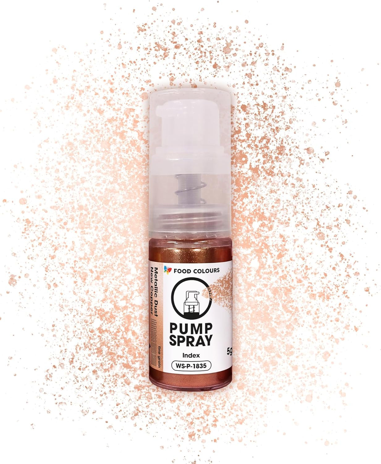 Essbares Glitzer-Lebensmittelspray NEW SILVER SHIMMERING 5G Pump mit Metallic-Pulver für die schnelle und effektive Dekoration von Kuchen, Cremes, Gelees, Pralinen, Schokoladen- und Zuckerdekorationen