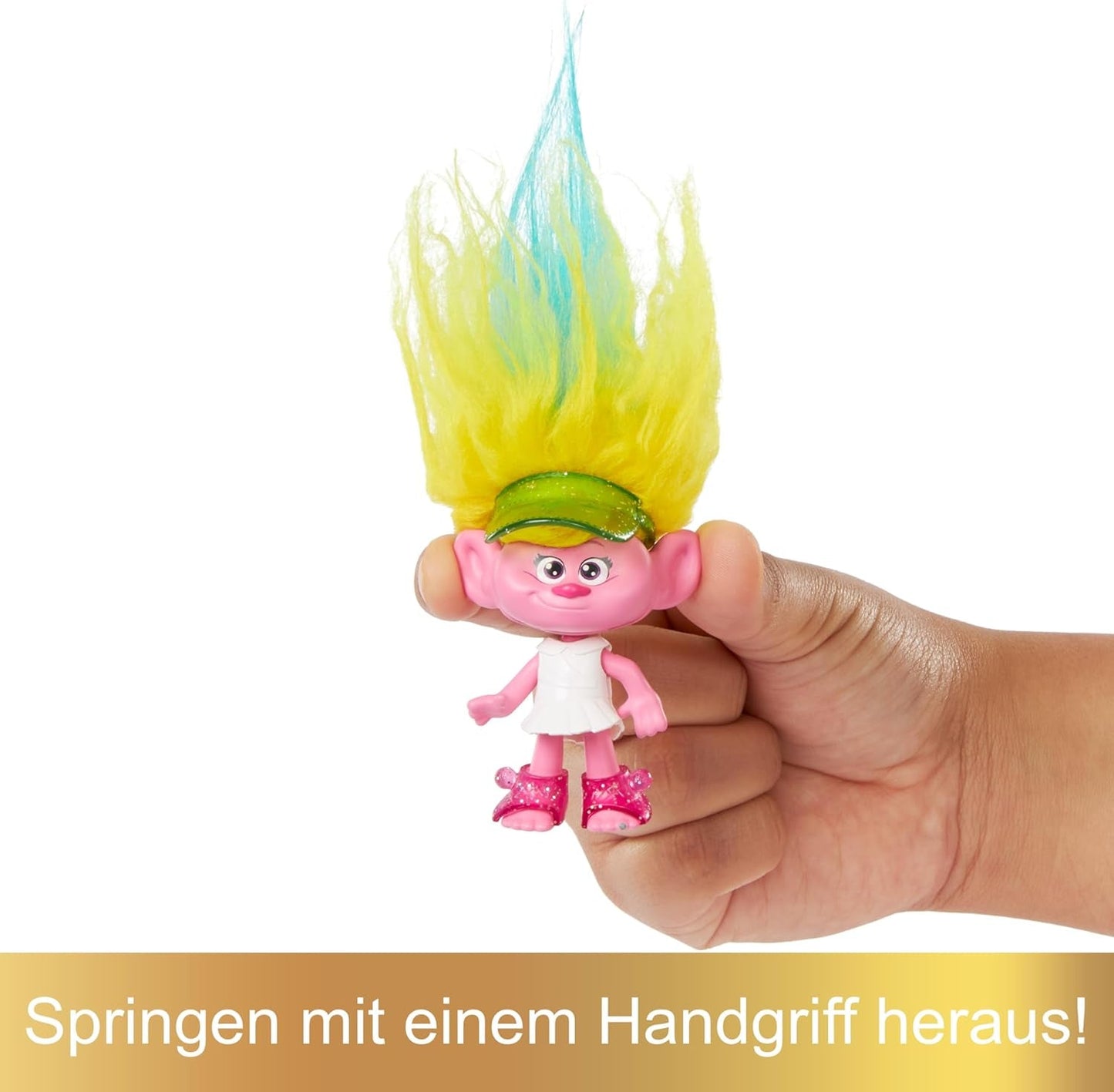 Mattel DREAMWORKS TROLLS United We Stand – Hairy Surprises Viva-Puppe mit leuchtend gelbem Plüschhaar und 3 Überraschungszubehörteilen, für Kinder ab 3 Jahren, HNF11