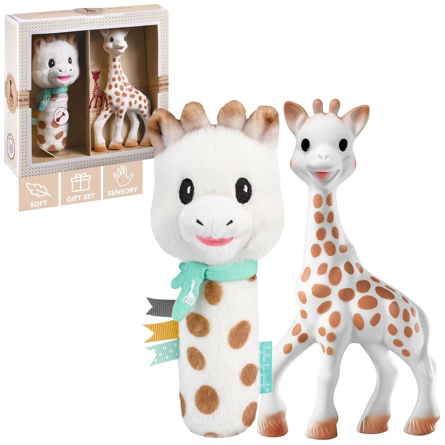 Sophie die Giraffe Geburtstagsgeschenkset Sophiesticated Rassel Pouet 00012 Babyspielzeug Naty Shop Einzel-Geschenkset Sweety