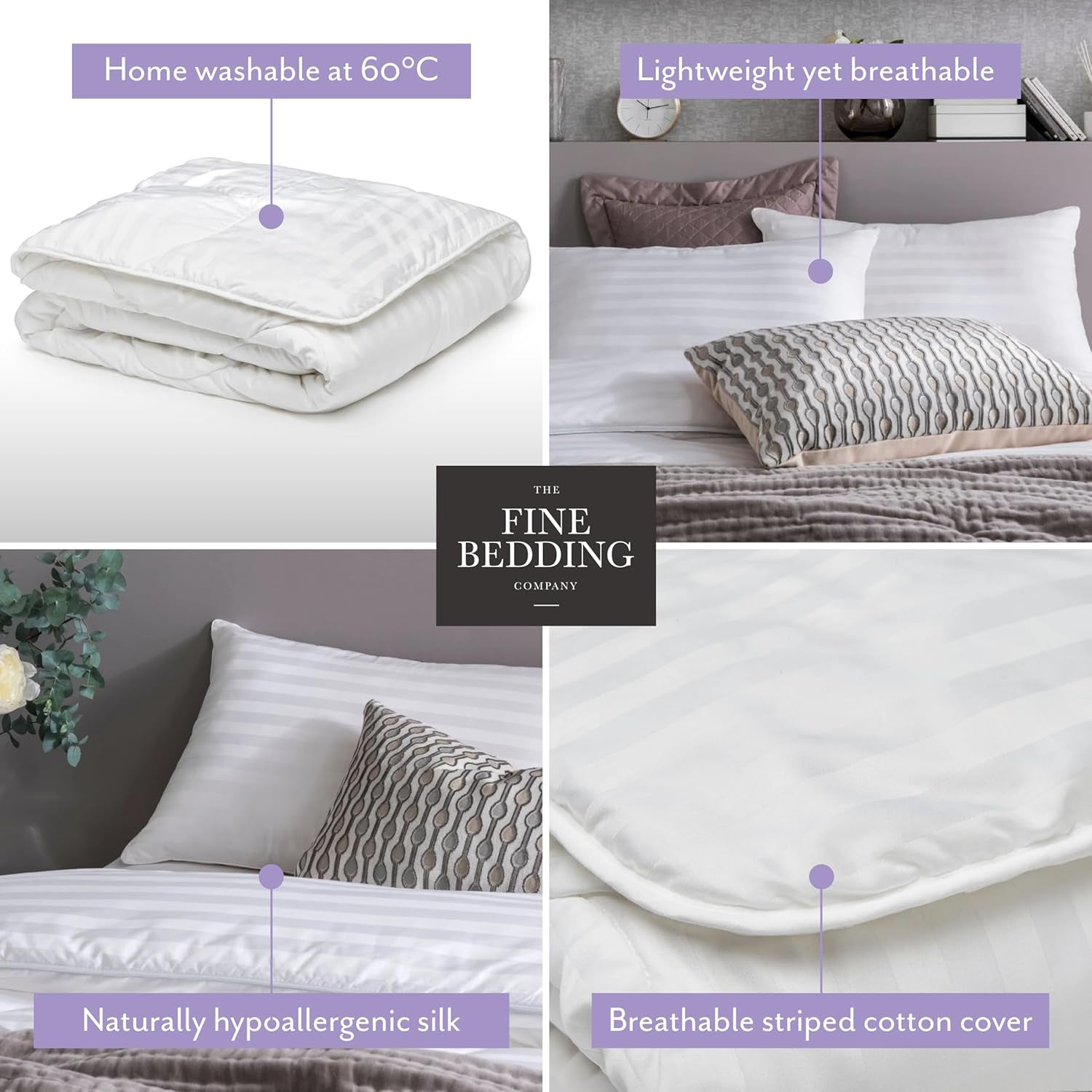 Boutique-Seidendecke, Luxusbettwäsche, maschinenwaschbar (13,5 Tog, Doppelbett) Naty Shop Bettdecken und Bettdecken