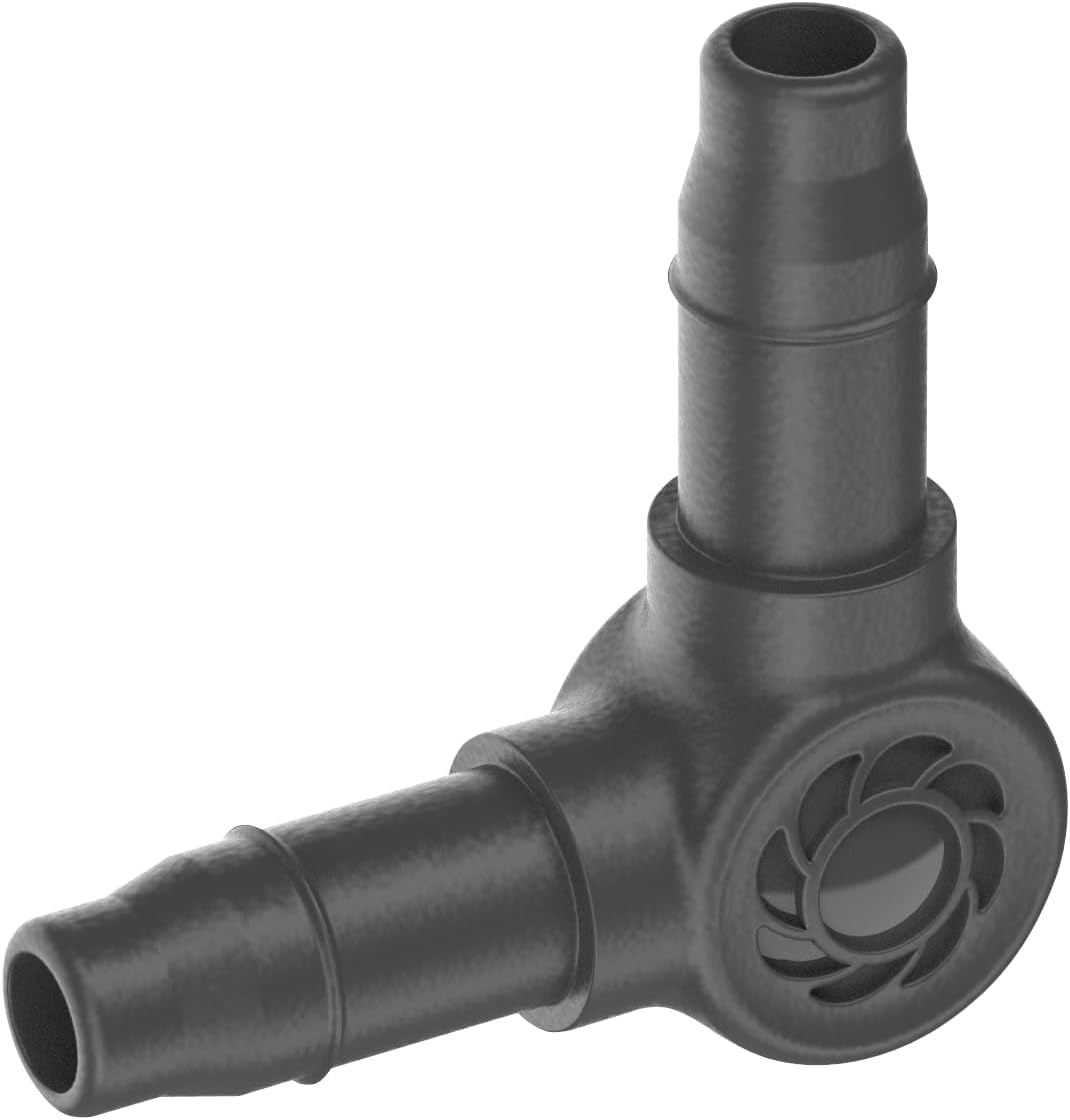 L-Stück für Gardena Micro-Drip 4,6 mm (3/16 Zoll): Zur Änderung der Verteilungsrichtung und der Tropfleitungen um 90 Grad, knickfreie Installation, einfache und flexible Verbindungstechnik (13212-20)
