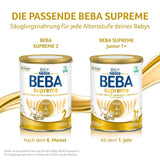 BEBA SUPREME JUNIOR 1 Plus – Getränk für Kinder ab 1 Jahr, mit Komplex 6 HMO, laktosefrei, palmölfrei, fischölfrei, Nahrung für Kleinkinder, Babymilchpulver, 6er Pack (6 x 800g)