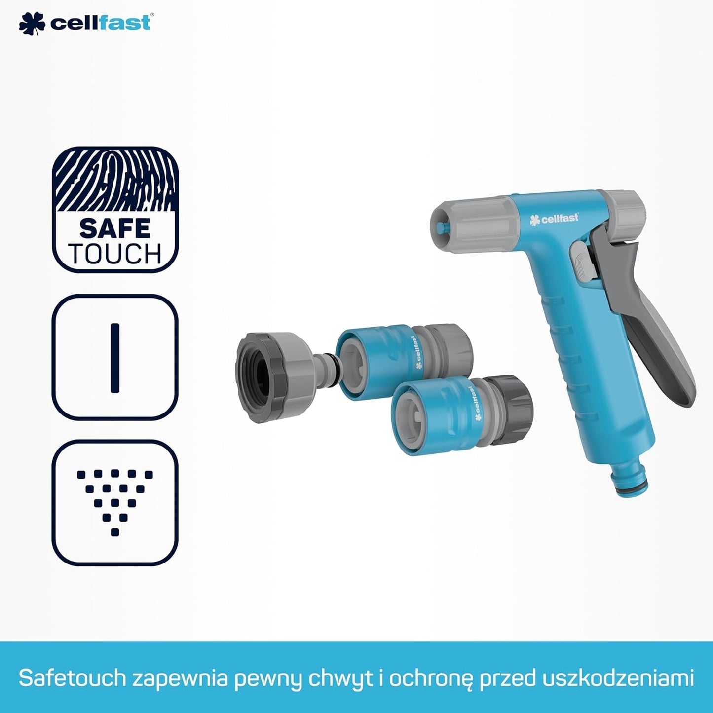 Cellfast Ideal Gartenschlauch-Set, robust, flexibel, 4-lagig, Sprinkler, UV- und algenbeständig, Reach-Technologie, 27 bar, -20/+60° kurzfristig, 1/2 Zoll, 20 m