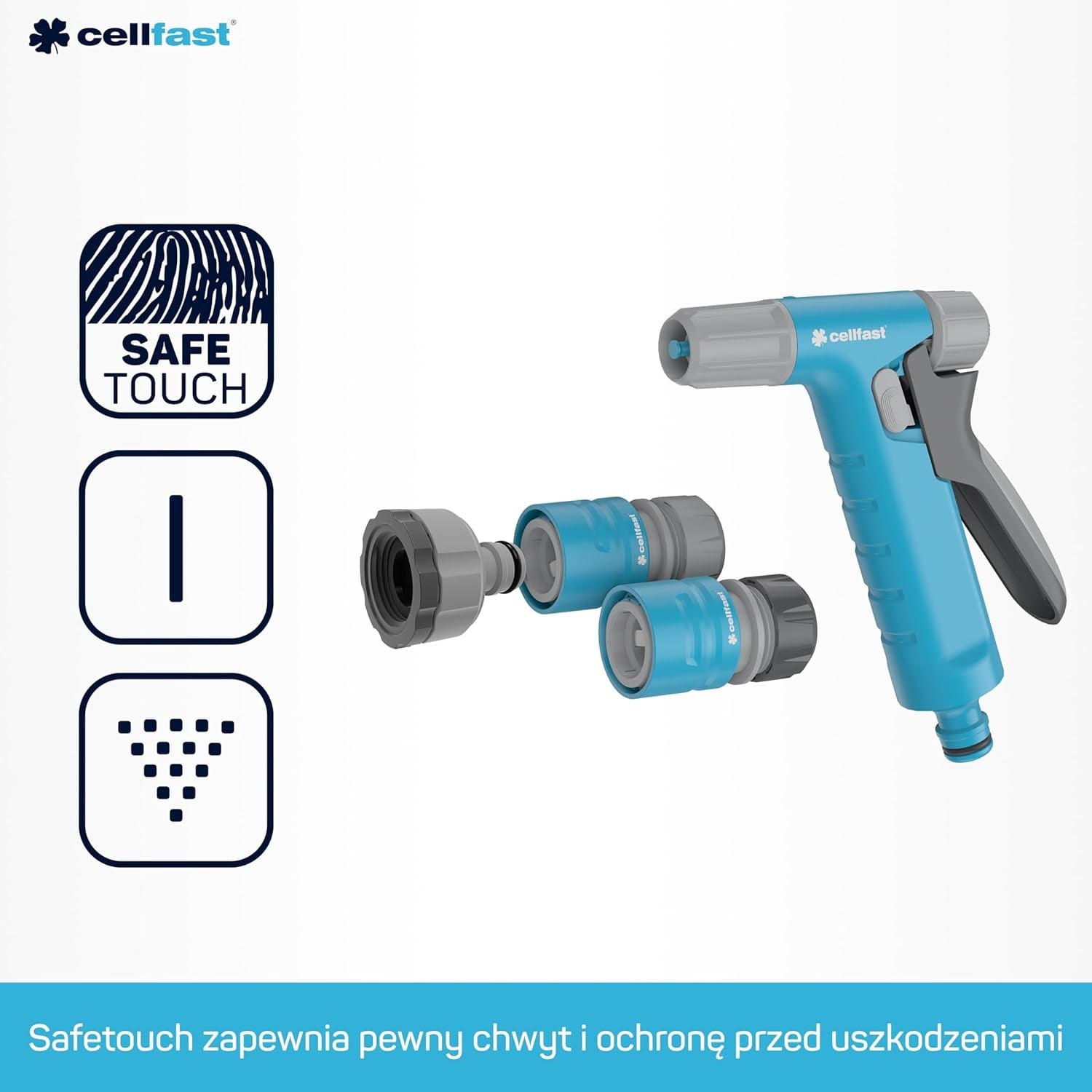 Cellfast Ideal Gartenschlauch-Set, robust, flexibel, 4-lagig, Sprinkler, UV- und algenbeständig, Reach-Technologie, 27 bar, -20/+60° kurzfristig, 1/2 Zoll, 20 m