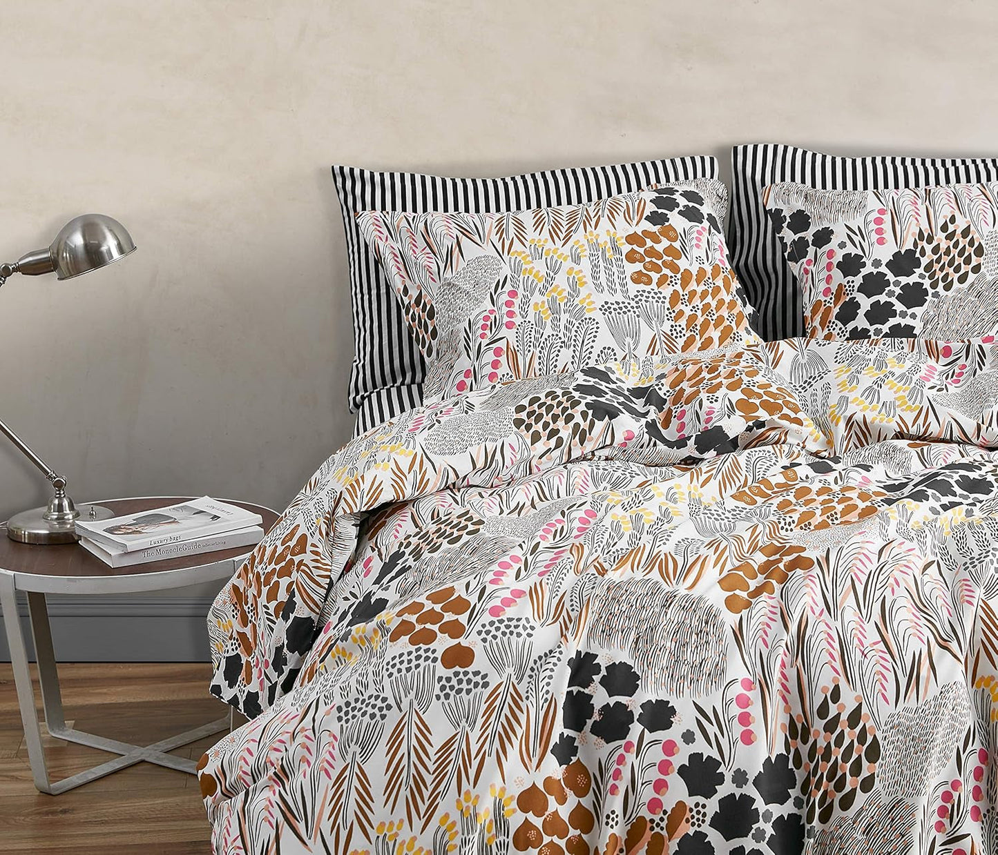 MARIMEKKO Queen-Bettwäsche-Set, Baumwollperkal-Bettwäsche mit passenden Kissenbezügen, ganzjährige Heimdekoration (Pieni Letto, mehrfarbig, Queen-Size-Bett) Naty Shop Bettdecken und Steppdecken
