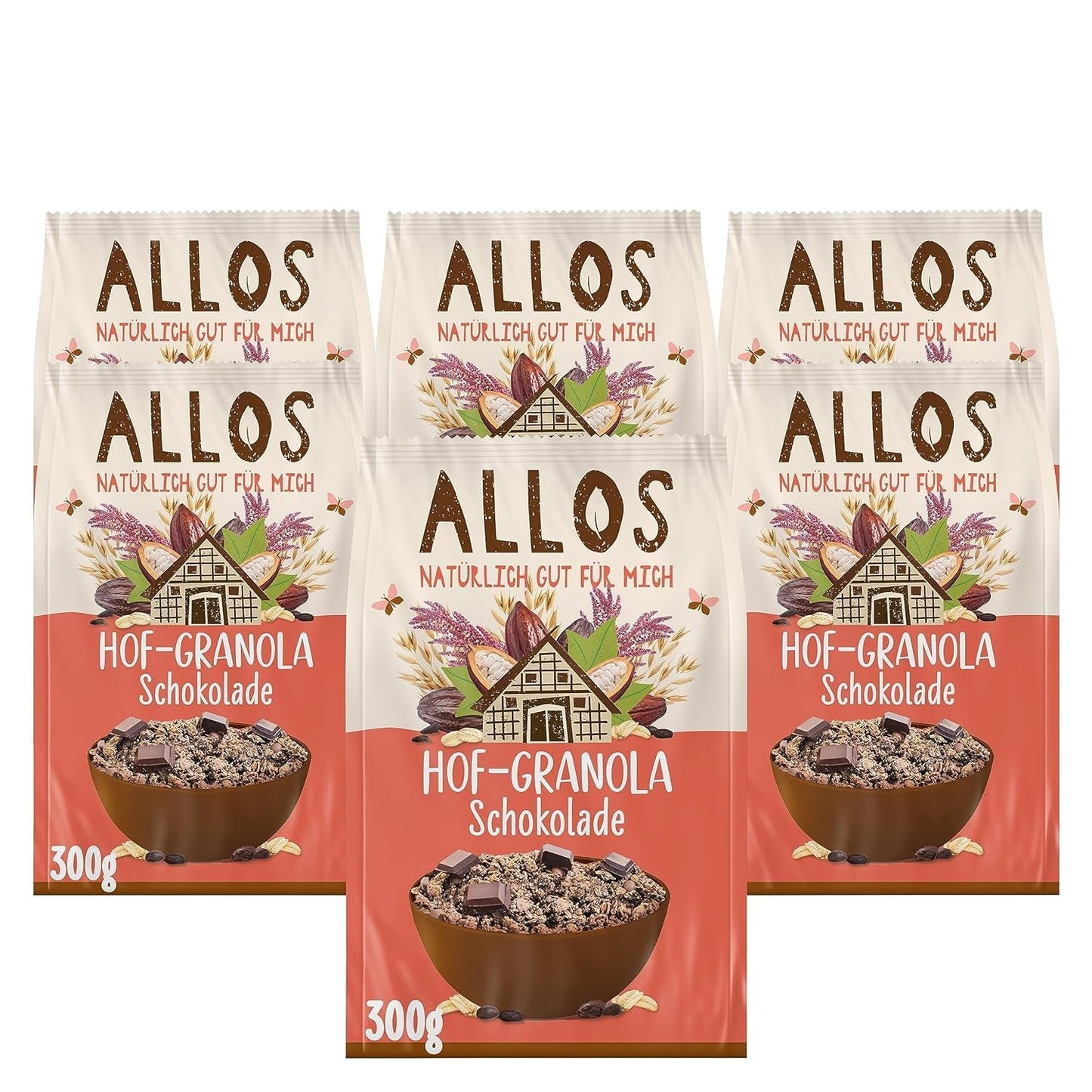 Allos Hof Müsli mit Beeren | Bio-Müsli | Müsli mit Beeren | Knuspriges Müsli | Müsli zum Frühstück | 6er Pack (6 x 300g), 1 Stück (6er Pack)