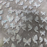Aurora Muschel Schmetterling Nagelsticker Weiß Schmetterlinge Nail Sticker Gelee Relief Butterfly Nagelaufkleber Y2K Butterflies Nagel Sticker Nägel Nageldesign Nagel Zubehör Nail Art Sticker Nailart
