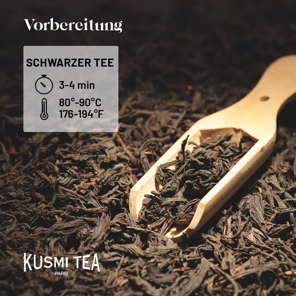 Kusmi Tea – Earl Grey Intense – Bio-Earl-Grey-Schwarztee mit kräftiger Bergamotte und würziger Zitrone – loser Tee – 100 g Metallbox – Menge für ca. 50 Tassen