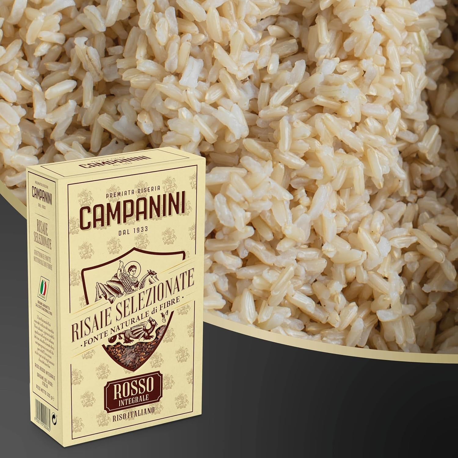 RISO ROSSO INTEGRALE Roter Reis mit Vollkorn RISERA CAMPANINI 500g aus Italien