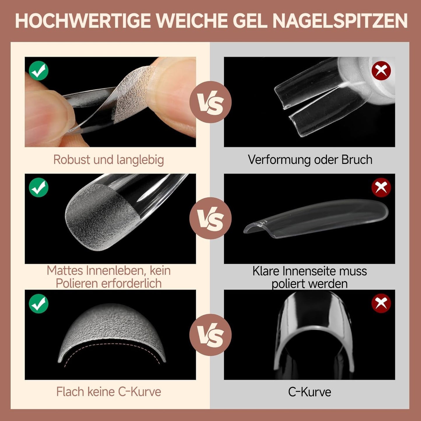 Ballerina-Gel-Nagelspitzen, 216 Stück, 12 Größen, weiche Gel-Nagelspitzen, vollständige Abdeckung, Nagelverlängerungs-Set, halbmatt, DIY, Heimkunst