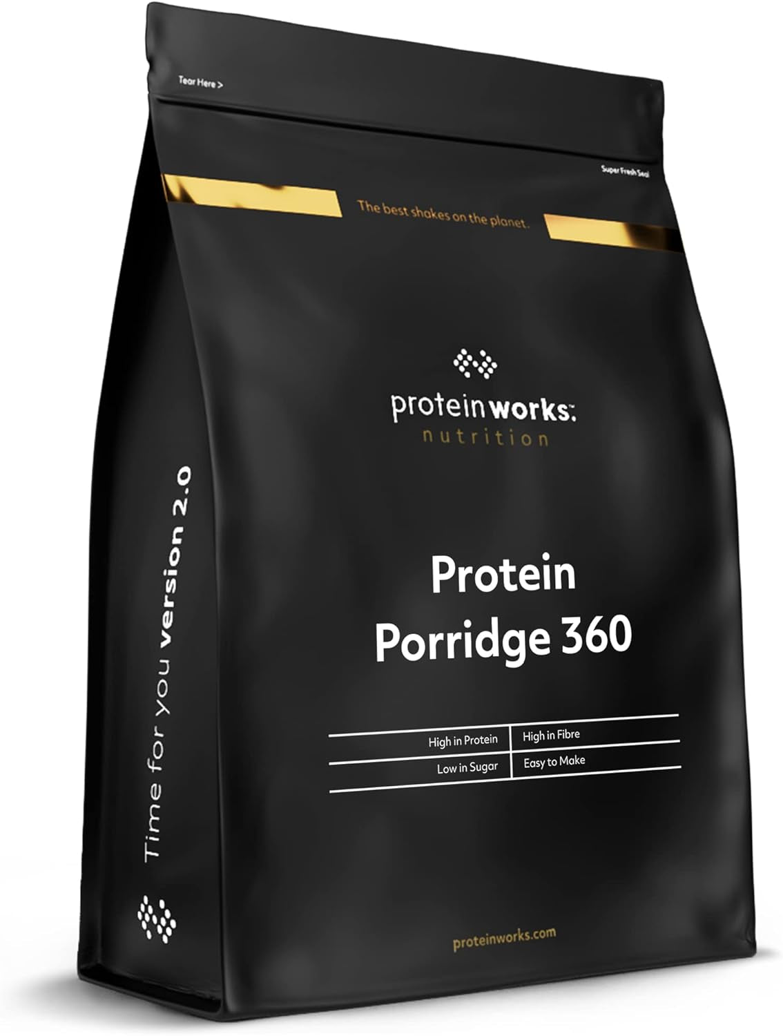 Protein Works - Protein Porridge 360 | Mythos Zusätzliche Vitamine und Mineralien | Proteinreiches Frühstück | Kalorienarme Haferflocken | 6 Portionen | Bananen-Schoko-Chip | 500G Müsli Naty Shop