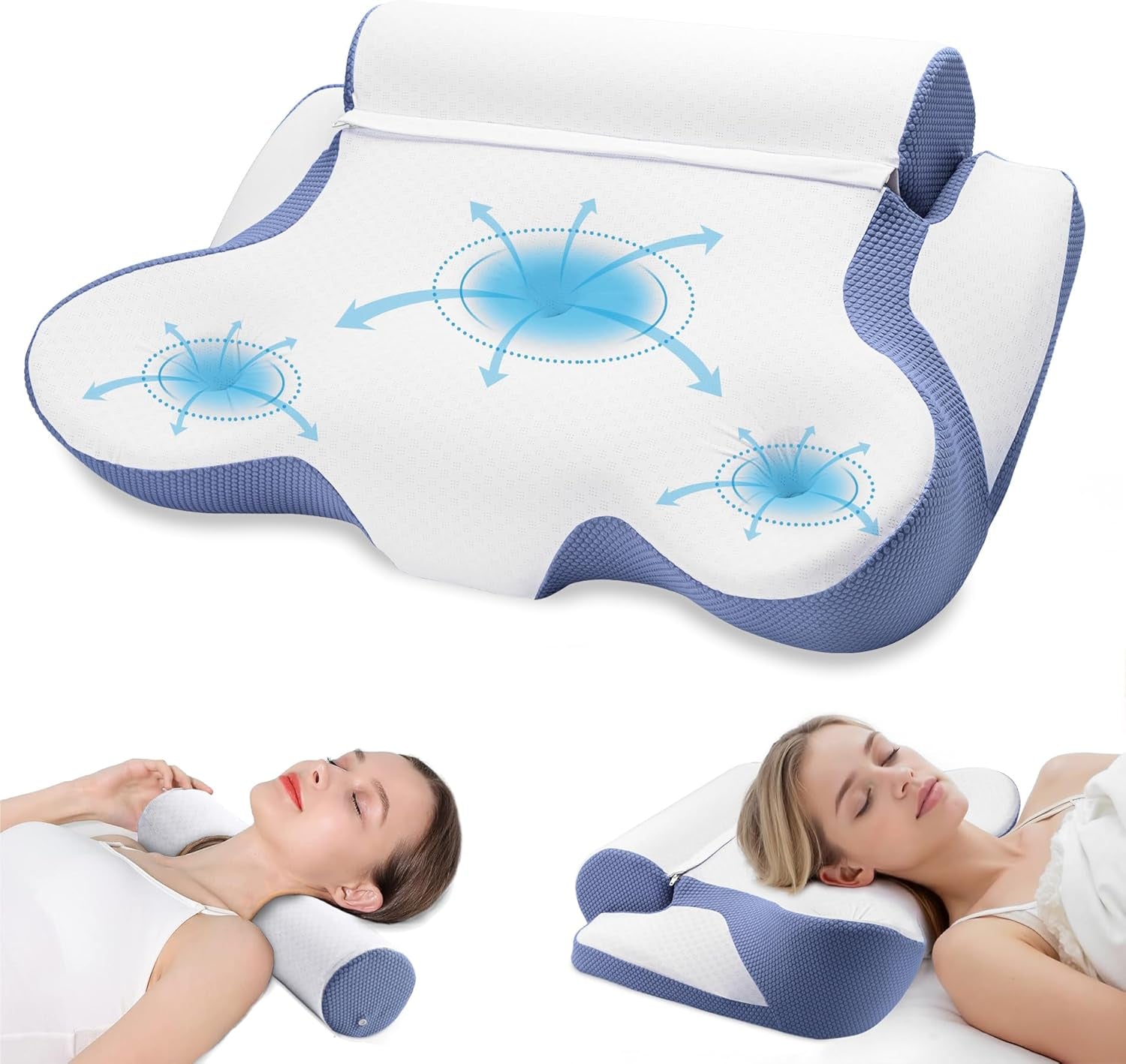 TopEsct Memory Foam Kissen, Seitenschläferkissen, Nackenkissen, Kopfkissen für Seiten- und Rückenschläfer (Grau)