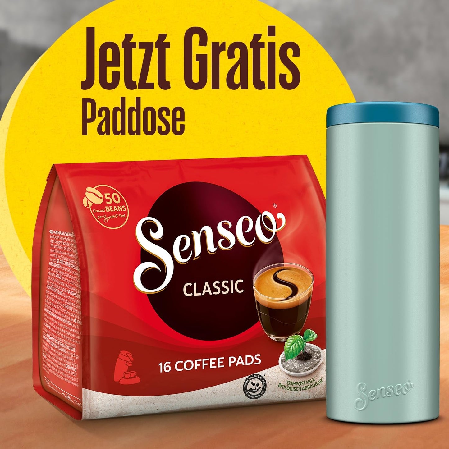 Classic Pads, 10 x 16 Getränke, 160 Kaffeepads, inklusive Pad Dose
