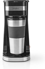 NEDIS Espressor – Filterkaffee – 0,4 l – 1 Tasse – Timer – Schwarz/Silber