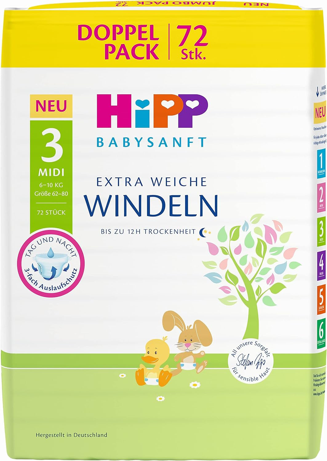Midi 3 Carry Windeln, 3er Pack (3 x 1 x 36 Stück)