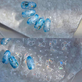 Glitzer-Nagelaufkleber, Sommer-Wasserwellen, Sternenhimmel-Nagelkunst, Fantasie-Meerwasserwellen, Nageldesigns, Nagelaufkleber, Meerwasserwellen, Nagelzubehör, Nagelkunst