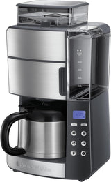 Russell Hobbs Kaffeemaschine mit Mahlwerk und Thermokaraffe [Digitaler Timer, Duschkopf für optimale Extraktion und Aroma] Grind&Brew (1–10 Tassen, 3 Mahlgradeinstellungen) Filterkaffeemaschine 25620-56
