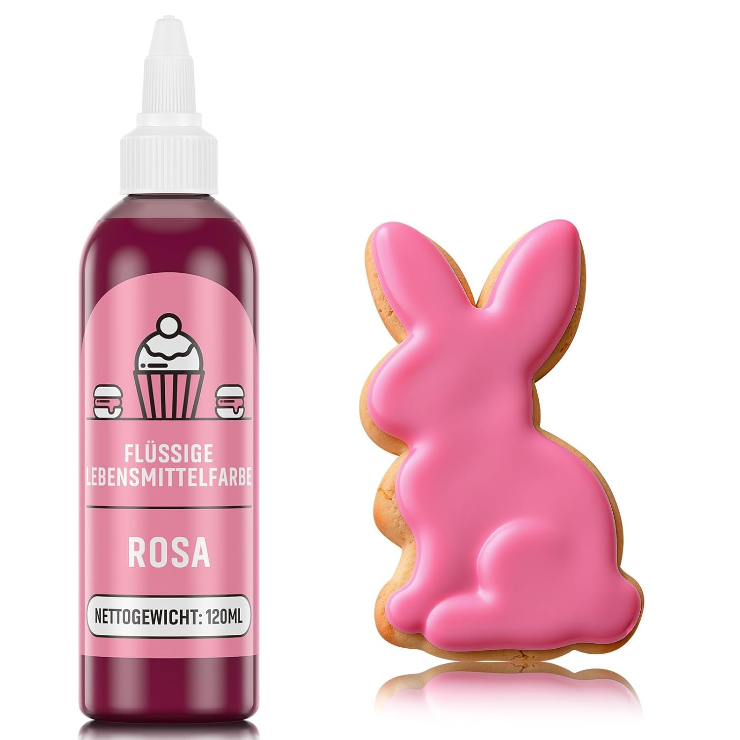 Rote Lebensmittelfarbe 120 ml, hochkonzentrierte und zuckerfreie flüssige Lebensmittelfarbe zum Backen, Kuchen, Makronen, Glasur, Fondant, Kekse, Donuts