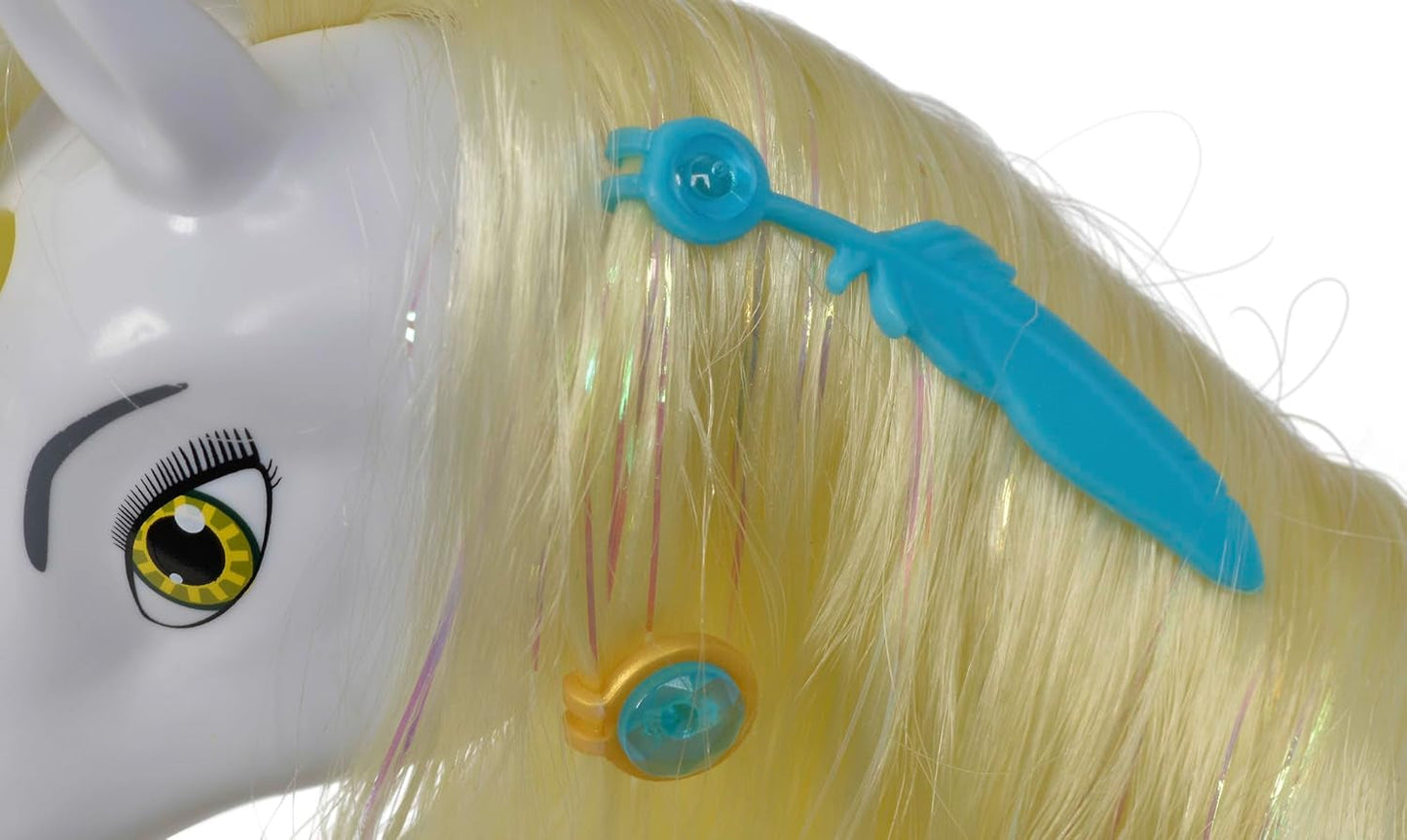 Simba 109480093 – Mia and Me Einhorn Onchao, mit beweglichen Flügeln, Haarspangen, Stylingbürste, Spielpferd, Pony, Centopia, ab 3 Jahren, rosa Naty Shop Dolls