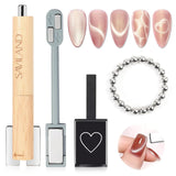 SAVILAND 4X Hochfester Cat Eye Magnet Für Nagel: 3-In-1 Nagel Magnet Rund Lange Streifenperle N35 Neodym Ultra Strong Magnet Für Nagellack Präzise 3S Formung Cat Eye Gel Nagellack Magnet Magnetstift