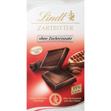 Lindt-Schokolade | Dunkle Schokoladentafel ohne Zuckerzusatz | 100g | Feinste dunkle Schokolade mit 55 % Kakao, ohne Zuckerzusatz und ohne Gluten | Glutenfreier Schokoriegel