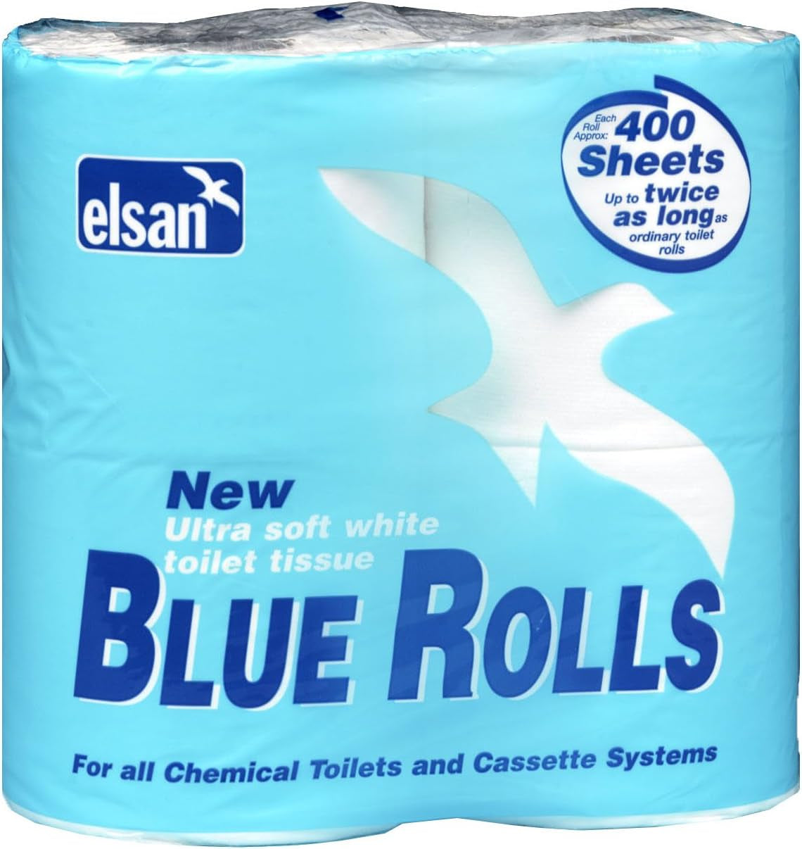Toilettenpapierrollen – Blau, Größe 4 x 400