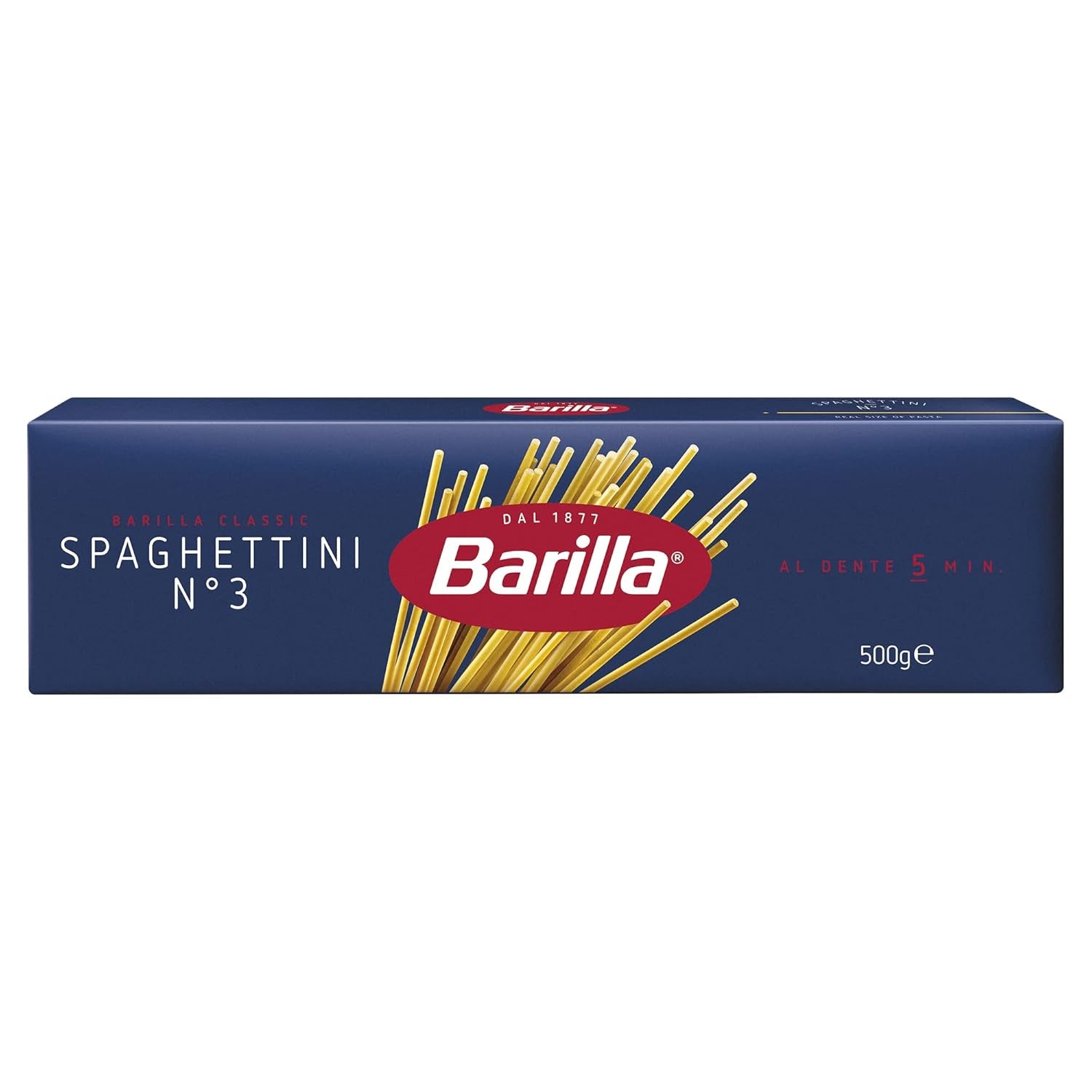 Barilla Pasta Klassische Spaghetti n.5 aus hochwertigen Hartweizen immer al dente, (1 x 500 g), geschmacksneutral