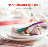 alpina Geschirrset 8 Personen - 40-teiliges Steingut Geschirr - Teller Set mit Speiseteller, Schalen und Kaffeebecher - Campinggeschirr - Mikrowellen- und Spülmaschinengeeignet - Weiß