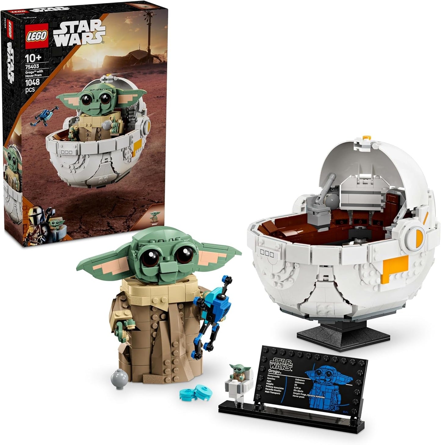 LEGO Star Wars 75403 Grogu in seiner Mandalorianer-Repulsor-Wiege – Minifigur zum Sammeln – Modell zum Bauen, Spielen und Ausstellen – Heimdekoration – Geschenk für Jungen und Mädchen ab 10 Jahren. Bausätze. Besuche den LEGO-Store. Standardtitel