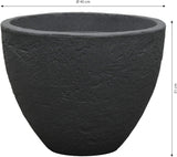 Dehner Steintopf, Ø 40 cm, Höhe ca. 31 cm, Kunststoff, Anthrazit