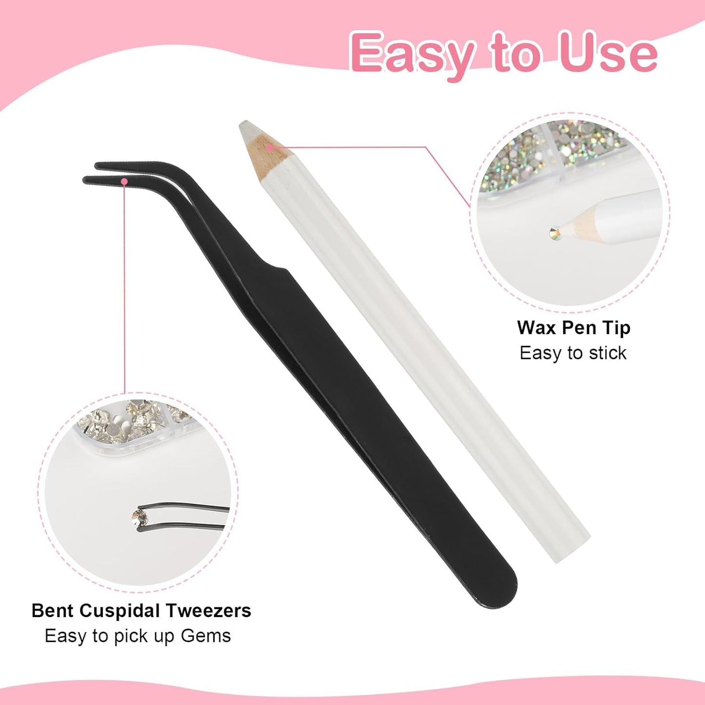 5820 Stück Strasssteine ​​​​Nägel, Glitzersteine ​​​​Nägel Und Halbrunde Perlen, AB Kristall Rhinestones, Flatback Nagel Steine ​​​​Mit Pinzette Und Stift Für Nagel/Diy (Mehrere Größen Und Farben)