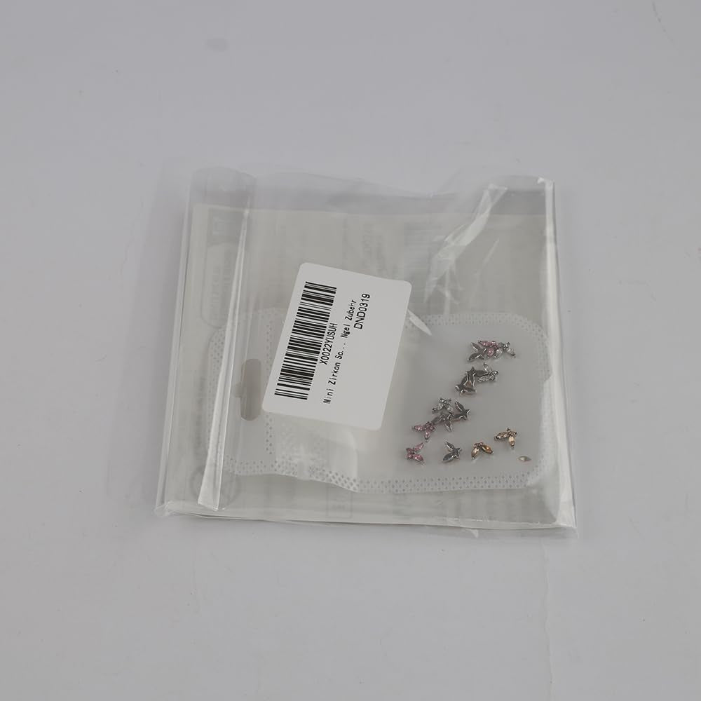 Mini Schmetterling Zirkon Nagel Schlüsselanhänger Y2K Weiß Champagner Rosa Strass Kristall Schmetterling Schlüsselanhänger Nägel 3D Schmetterling Nageldesign Schlüsselanhänger Schmetterling Nägel Dekoration Nail Art Schlüsselanhänger Nagelzubehör