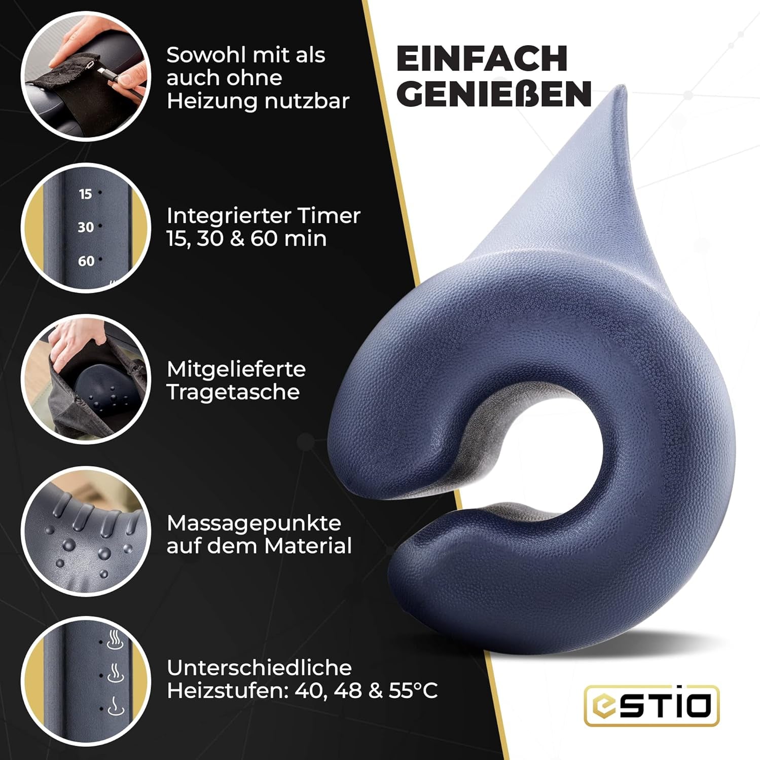 Nackendehner mit Wärme, Nackendehner gegen Nackenschmerzen, Nackendehner gegen Kopfschmerzen, bewölkter Hals für Nackendehnung, orthopädische zervikale orthopädische Kissen Naty Shop