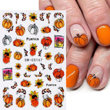 3D Herbst Nagelaufkleber Kürbisblätter Nagelaufkleber Geometrische Linie Blumen Nagelaufkleber Thanksgiving Day Design Nagelaufkleber Herbst Kürbis Nagelaufkleber Nagelzubehör Nagelkunst