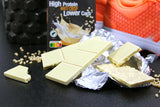 frankonia CHOCOLAT POWER MOTION ohne Zuckerzusatz – Knusprige weiße Schokolade mit hohem Protein- und niedrigem Kohlenhydratanteil, 90 g