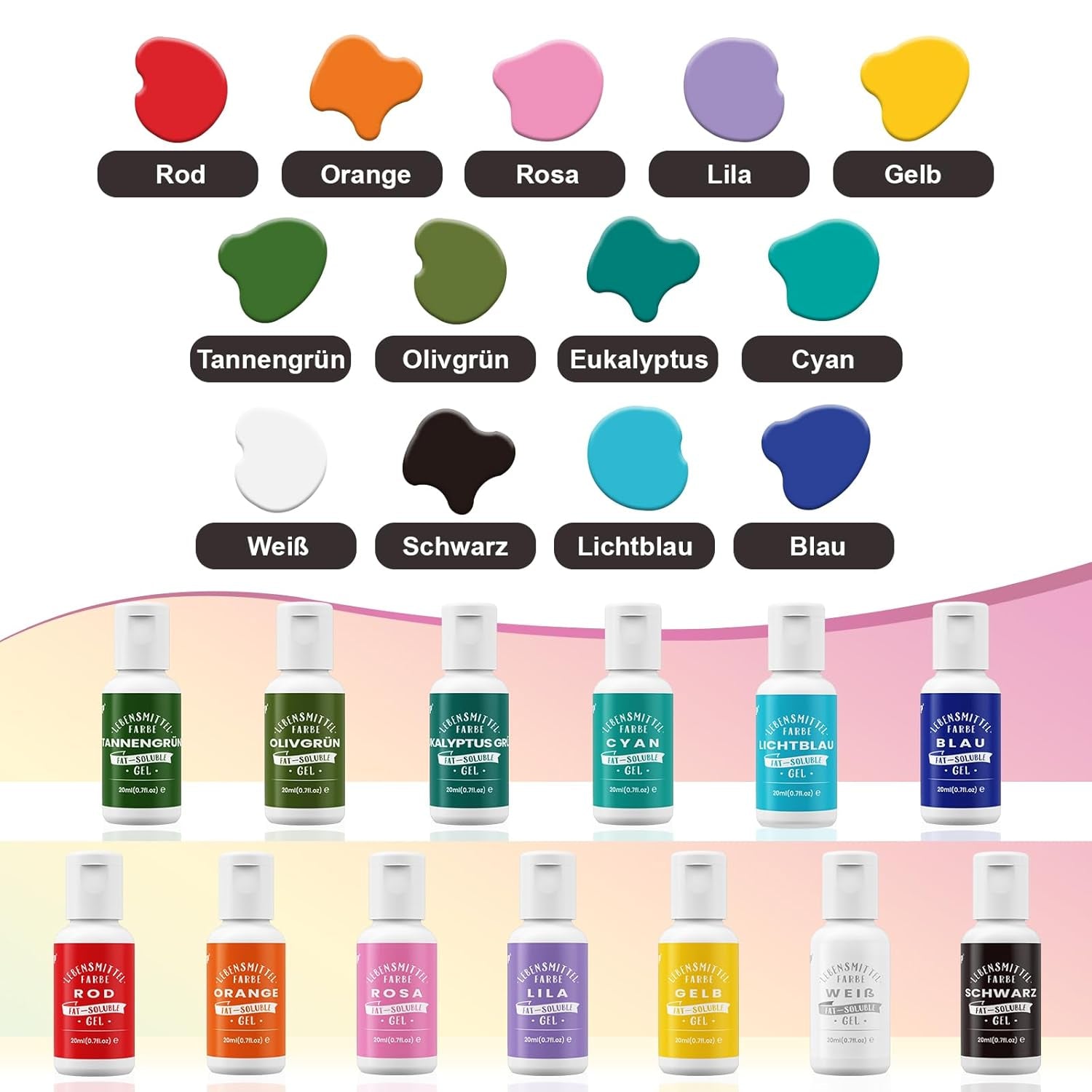 Ölmischung, rosa Lebensmittelfarbe auf Ölbasis, hochkonzentriert, für Schokolade, Fondant, Kekse, Kuchenbacken, Macarons, DIY-Kuchendekoration, Teigbelag – 20 ml